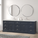 Eviva Epic 96" Transitional Vanity in Blue, Charcoal Gray, or White Finish with Brushed Nickel or Gold Hardware with White Quartz Top