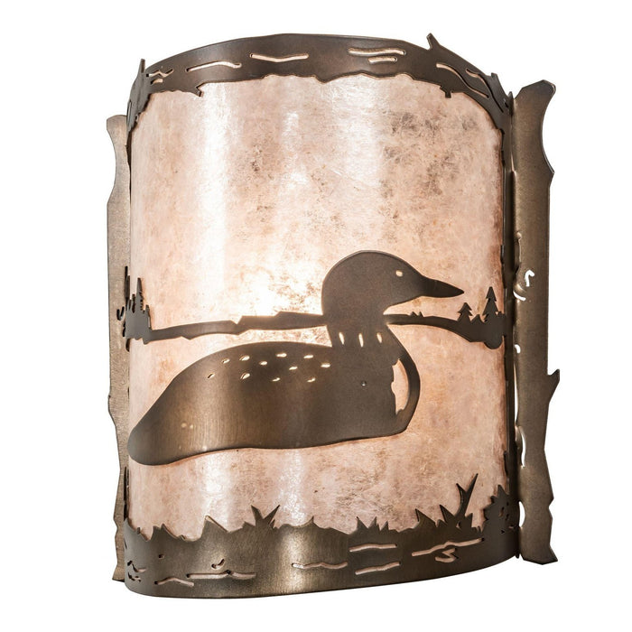 Meyda 10" Wide Rustic Loon Antique Copper Wall Sconce