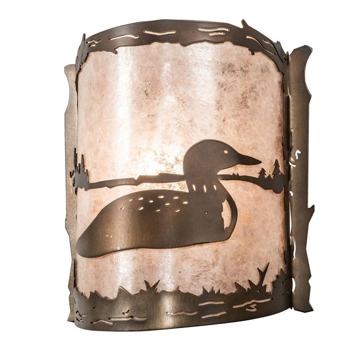 Meyda 10" Wide Rustic Loon Antique Copper Wall Sconce