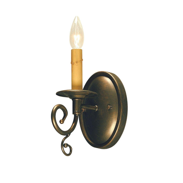 Meyda 5" Wide Candle Bronze Melodie 1 Light Wall Sconce