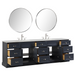 Eviva Epic 96" Transitional Vanity in Blue, Charcoal Gray, or White Finish with Brushed Nickel or Gold Hardware with White Quartz Top