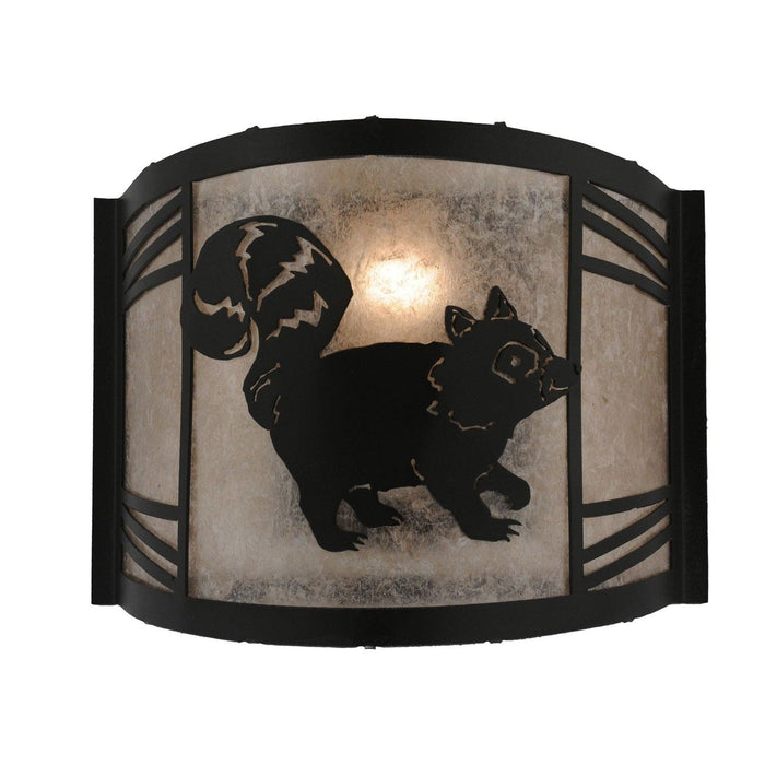 Meyda 12"W Raccoon on the Loose Right Wall Sconce