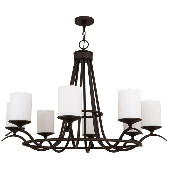 Meyda 48"W Wagon Wheel Octavia 8 LT Bronze Chandelier