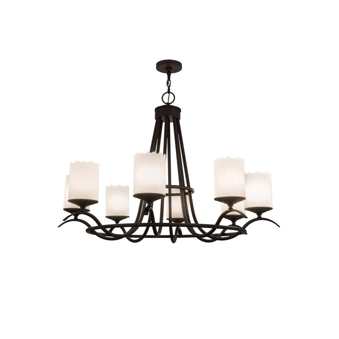 Meyda 48"W Wagon Wheel Octavia 8 LT Bronze Chandelier