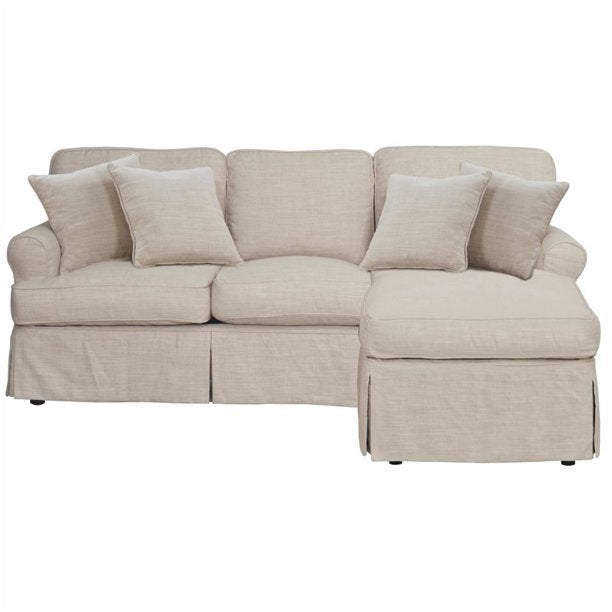 Sunset Trading Horizon Slipcovered Sleeper Sofa with Reversible Chaise | Linen SU-117678-466082
