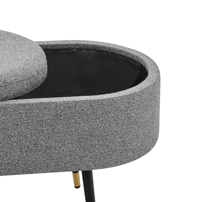 New Pacific Direct Phoebe KD Fabric Storage Bench w/ Gold Tip Metal Legs 1600077-572