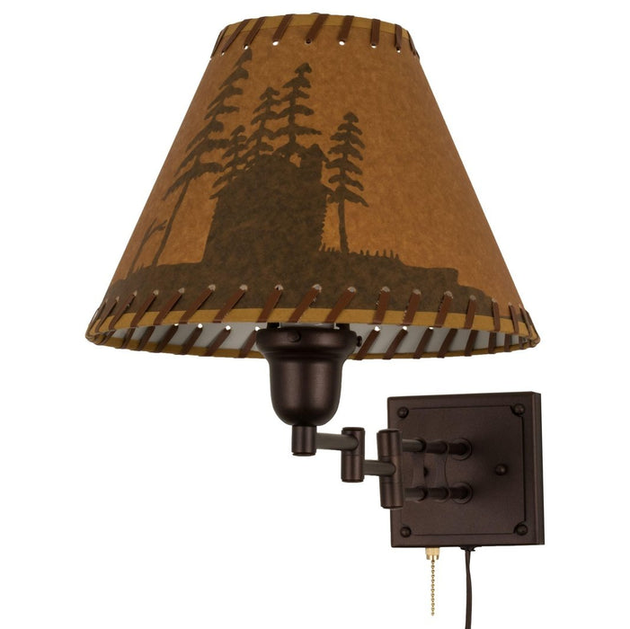 Meyda 12-17.5"W Cabin in the Woods Swing Arm Wall Sconce