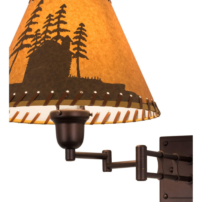 Meyda 12-17.5"W Cabin in the Woods Swing Arm Wall Sconce