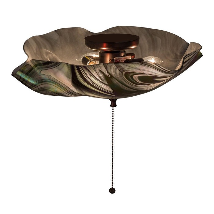 Meyda 18"W Metro Fusion Noir Swirl Iridescent Fan Light