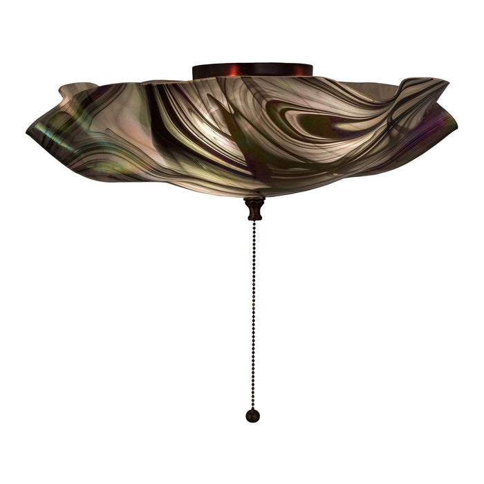 Meyda 18"W Metro Fusion Noir Swirl Iridescent Fan Light