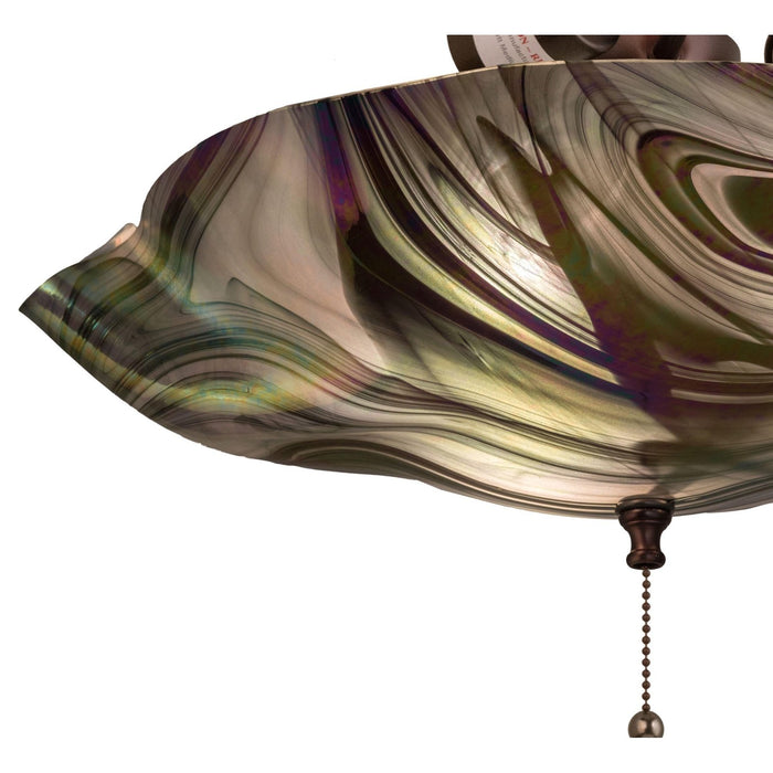 Meyda 18"W Metro Fusion Noir Swirl Iridescent Fan Light