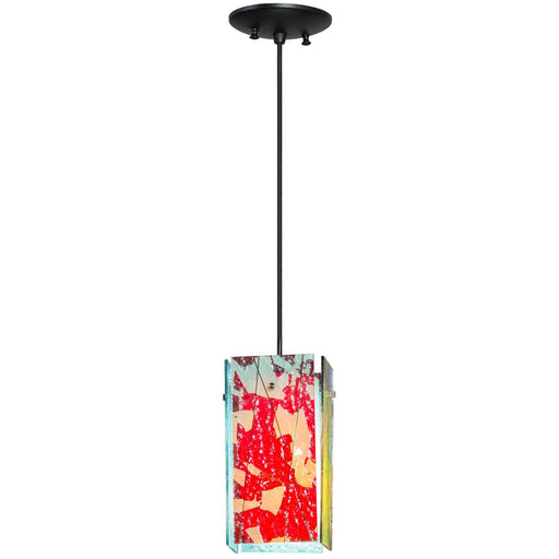 Meyda 7"W Metro Fusion Fire and Ice Branches Quadrato Mini Pendant