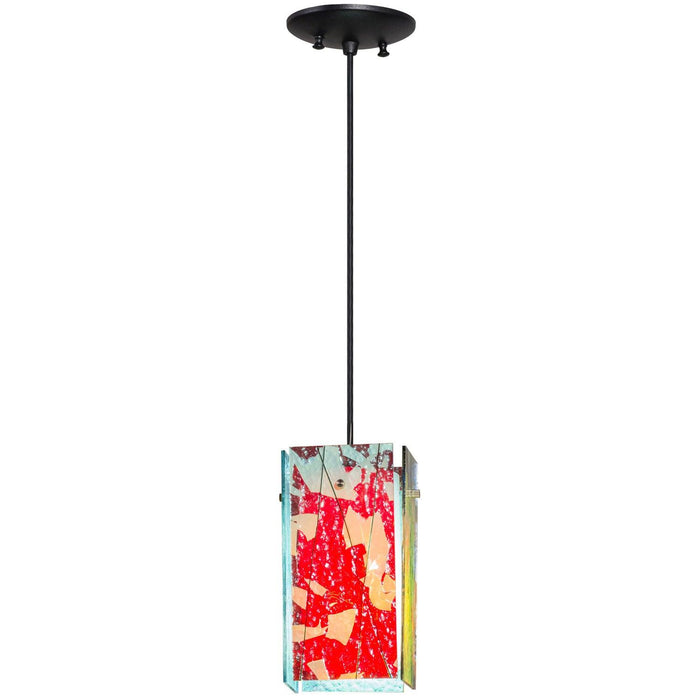 Meyda 7"W Metro Fusion Fire and Ice Branches Quadrato Mini Pendant