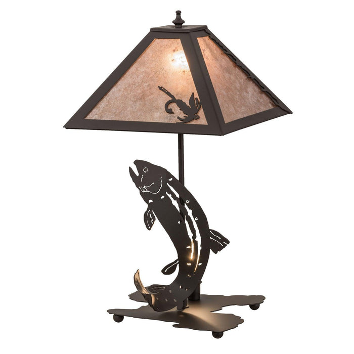 Meyda 21.5"H Leaping Trout Table Lamp