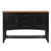 Sunset Trading Selections Sideboard with Large Display Shelf | 3 Drawers 2 Storage Cabinets | Antique Black and Cherry DLU-1122-SB-BCH