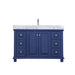 Altair Design Jardin 48"" Single Bathroom Vanity Set in Jewelry Blue and Carrara White Marble Countertop