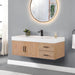 Altair Design Corchia 48"" Wall-mounted Single Bathroom Vanity in Light Brown with White Composite Stone Countertop