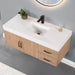 Altair Design Corchia 48"" Wall-mounted Single Bathroom Vanity in Light Brown with White Composite Stone Countertop