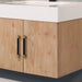 Altair Design Corchia 60"" Wall-mounted Double Bathroom Vanity in Light Brown with White Composite Stone Countertop
