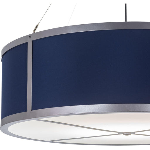 Meyda 42" Wide Brushed Nickel Cilindro Textrene Pendant