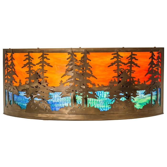 Meyda 30" Wide Blue Green Tall Pines Wall Sconce