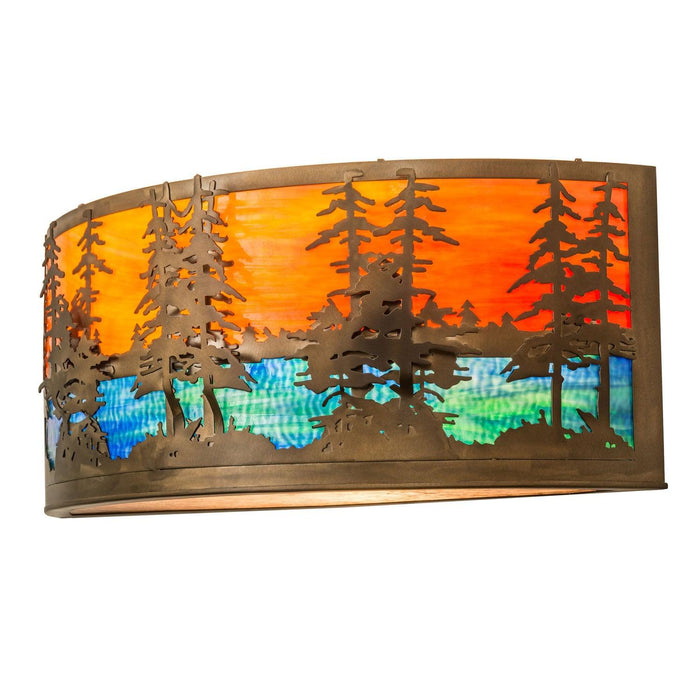 Meyda 30" Wide Blue Green Tall Pines Wall Sconce