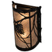 Meyda 10" Wide Rustic Black Whispering Pines Wall Sconce