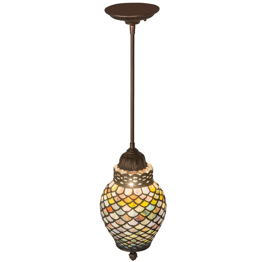 Meyda 7"W Tiffany Fishscale Mini Pendant