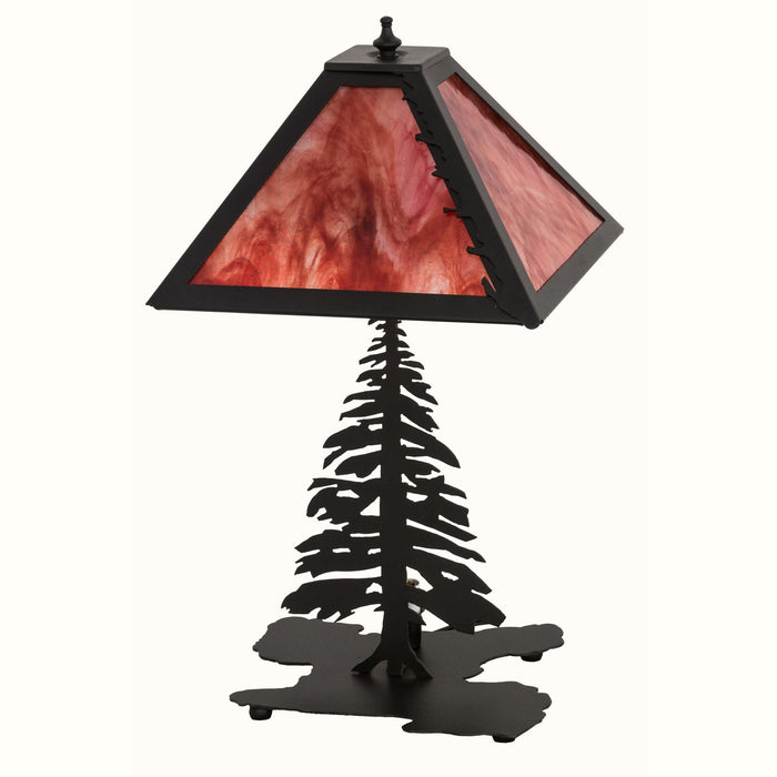 Meyda 21" High Leaf Edge Tall Pines W/Lighted Base Table Lamp
