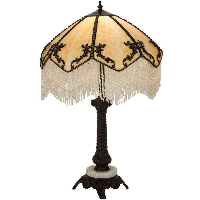 Meyda 19"W Handcrafted Regina Fringed Table Lamp