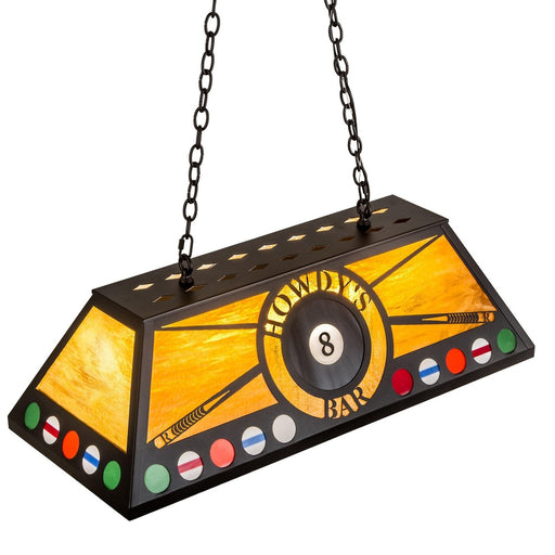 Meyda 39" Long 8 Ball Personalized Howdy's Bar Oblong Pendant