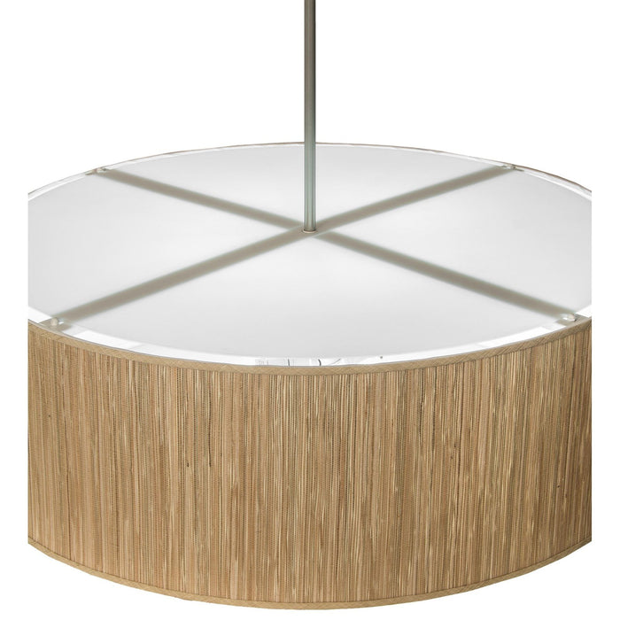 Meyda 42" Wide Cream Cilindro Textrene Pendant