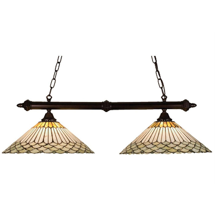 Meyda 40"L Fishscale Jadestone 2 LT Island Pendant