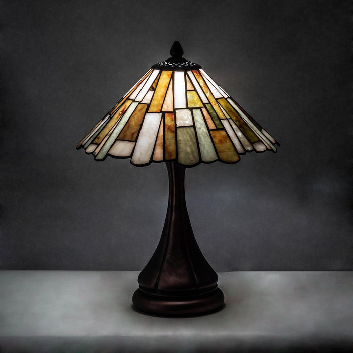 Meyda 17" High Tiffany Delta Jadestone Accent Table Lamp