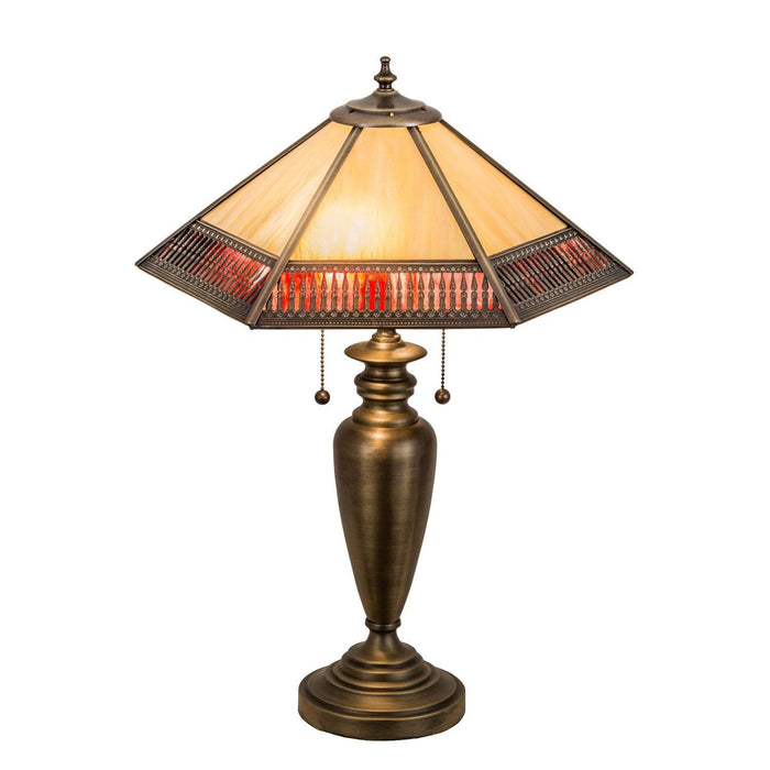 Meyda 25" Tiffany Gothic Burgundy Table Lamp