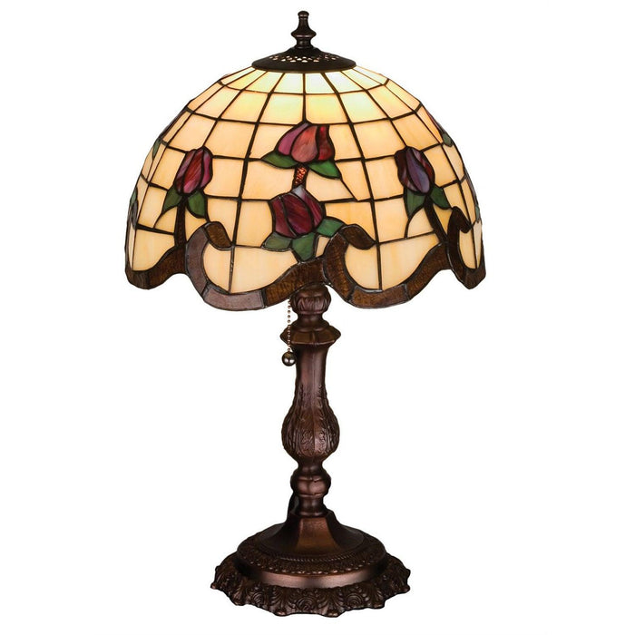 Meyda 20" Tiffany High Heige Roseborder Accent Table Lamp