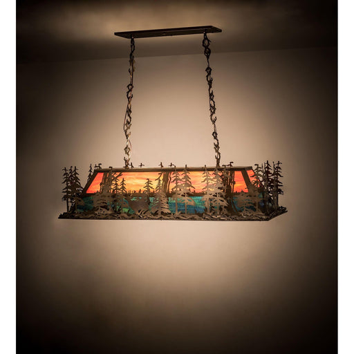 Meyda 50"L Deer at Dusk Oblong Pendant