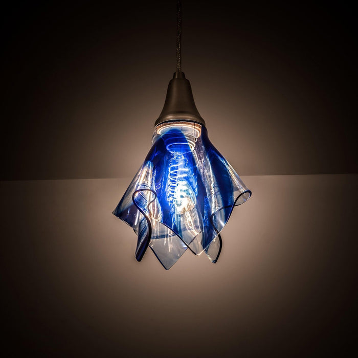 Meyda 8" Wide Handkerchief Curacao Swirl Mini Pendant