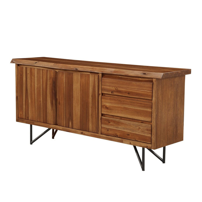 Alpine Furniture Live Edge Server, Light Walnut 1968-06