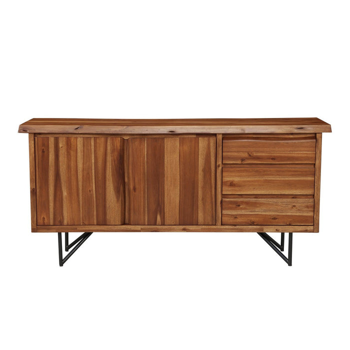 Alpine Furniture Live Edge Server, Light Walnut 1968-06