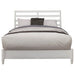 Alpine Furniture Flynn Retro Standard King Bed w/Slat Back Headboard, White 1066-W-27EK