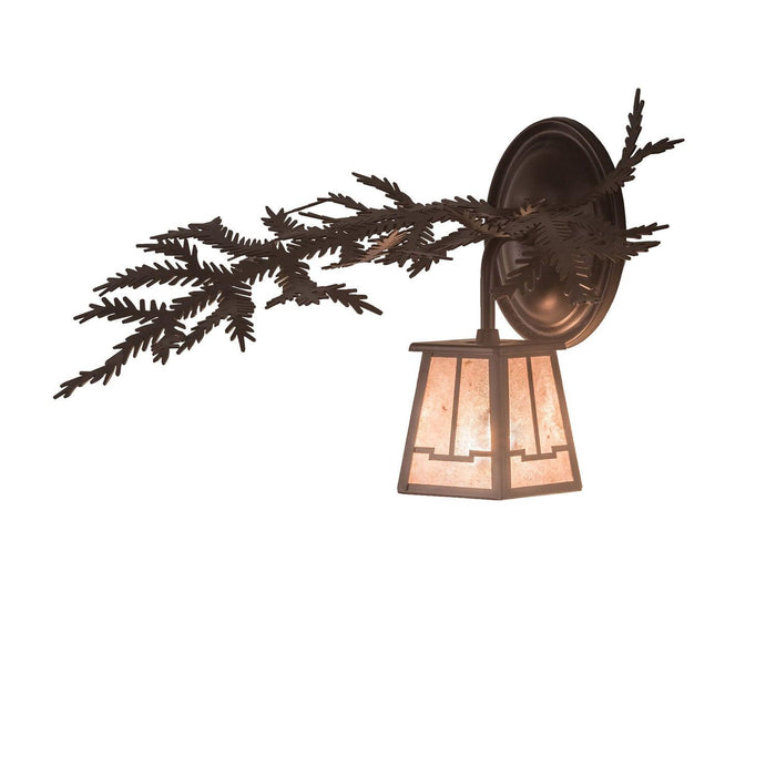 Meyda 14" Wide Pine Branch Valley View Left Wall Sconce