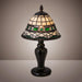 Meyda 15" High Tiffany Roman Emerald Green Jeweled Mini Table Lamp