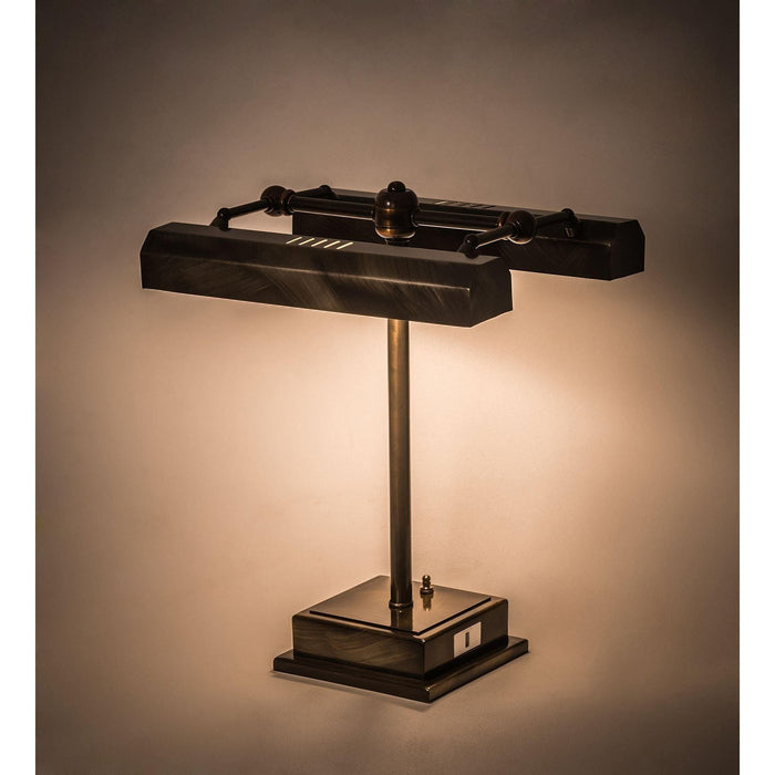 Meyda 16" High Antique Utica Library Banker's Desk Table Lamp