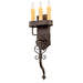 Meyda 10" Wide Candle Rustic 3 Amber Faux Ahriman Light Wall Sconce