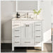 Eviva Hampton 36" Transitional Bathroom Vanity in Gray or White Finish with White Carrara Countertop and Undermount Porcelain Sink