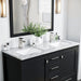 Eviva London 48" x 18" Transitional Double Sink Bathroom Vanity in Espresso, Gray or White Finish with White Carrara Marble Countertop and Undermount Porcelain Sinks