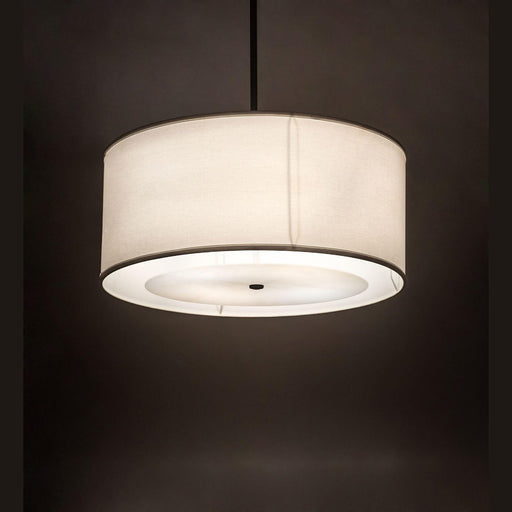 Meyda 30" Wide Ivory Textrene Cilindro Textrene Pendant