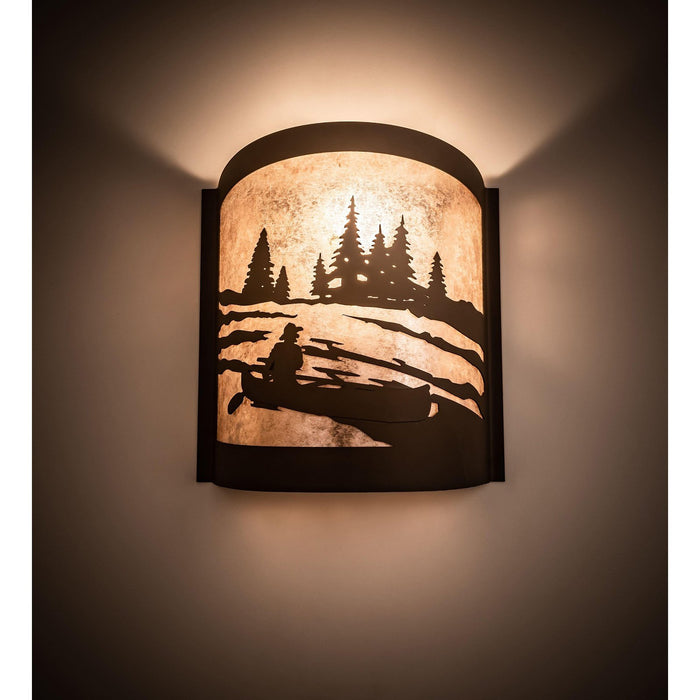 Meyda 10" Wide Canoe At Lake Left Wall Sconce
