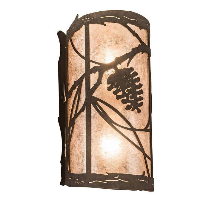 Meyda 8" Wide Whispering Pines Left Wall Sconce